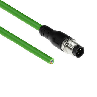 ACT ACT Industrial 3,00 meter Sensor kabel M12A 8-polig male naar open end, Ultraflex TPE kabel, afgeschermd