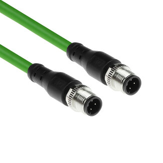 ACT ACT Industrial 5,00 meter Sensor kabel M12D 4-polig male naar M12D 4-pin male, Superflex Xtreme TPE kabel, afgeschermd
