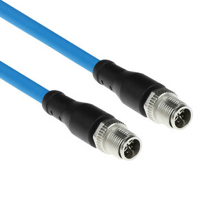 ACT ACT Industrial 1,50 meter Sensor kabel M12X 8-polig male naar M12X 8-polig male, Superflex SF/UTP TPE kabel, afgeschermd