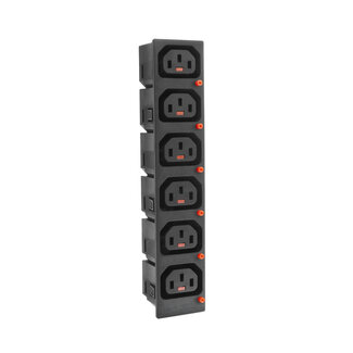 ACT ACT C13 IEC Lock Net Entree (6x uitgang) - zwart, PA135015BK6