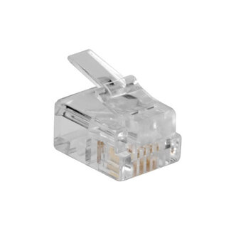 ACT ACT RJ11 (6P/4C) modulaire connector voor ronde kabel met soepele aders
