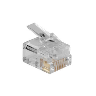 ACT ACT RJ12 (6P/6C)  modulaire connector voor ronde kabel met massieve aders