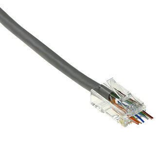 ACT ACT RJ45 (8P/8C) CAT6 easyconnect unshielded modulaire doorsteek connector voor ronde kabel met massieve of soepele aders