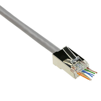 ACT ACT RJ45 (8P/8C) CAT6 easyconnect shielded modulaire doorsteek connector voor ronde kabel met massieve of soepele aders