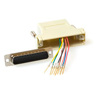 ACT ACT Mountable Heavy Duty Adapter RJ-45 Female naar 25 D-Sub female