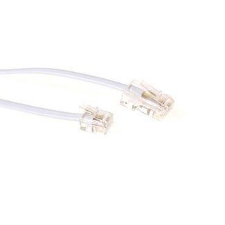 ACT ACT Witte 3 meter platte telefoonkabel met RJ11 en RJ45 connectoren