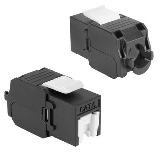 ACT ACT Keystone Jack RJ45 CAT6 Unshielded toolless met shutter, zwart