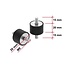 Delock Vibrationsdämpfer M8 x 1,25 mm D 30 x H 20 mm mit 2 x Außengewinde 4 Stück schwarz