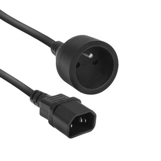 ACT ACT Netsnoer C14 - Type E female (max. stroom 10A) zwart 0,6 m