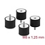 Delock Vibration Damper M8 x 1.25 mm D 40 x H 30 mm with internal and external thread 4 pieces black