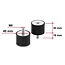 Delock Vibration Damper M8 x 1.25 mm D 40 x H 30 mm with internal and external thread 4 pieces black