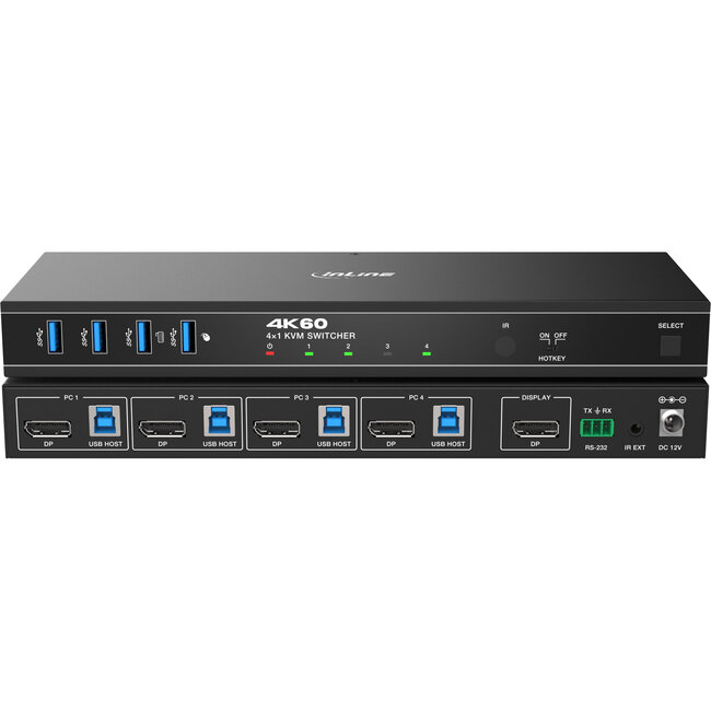 InLine® KVM Switch, 4x1, DP 4K/60Hz, USB 3.2 Hub
