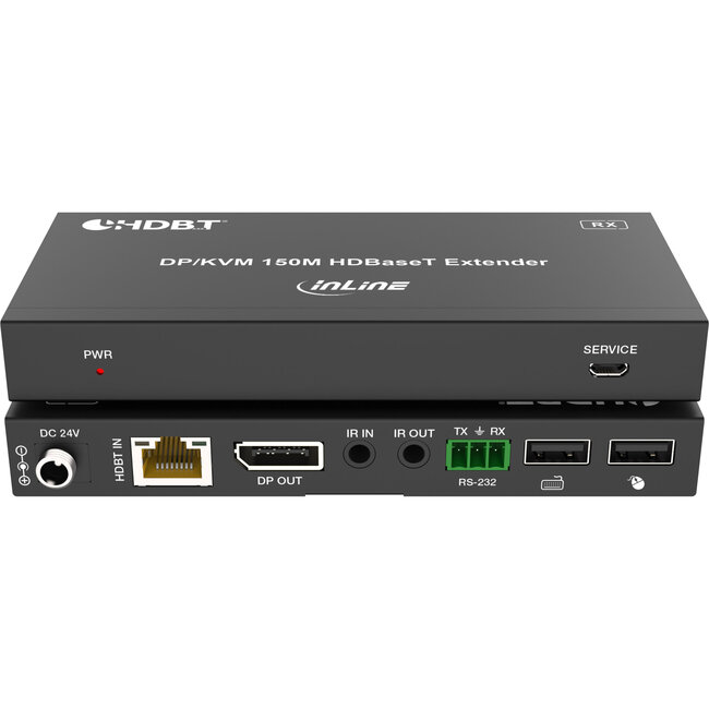 InLine® KVM Extender, DP 4K/60Hz, HDBaseT, 100m, Set