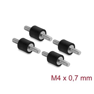 DeLOCK Delock Vibration Damper M4 x 0.7 mm D 10 x H 10 mm with 2 x external thread 4 pieces black