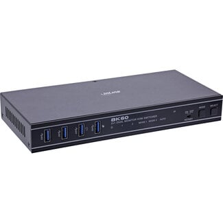 InLine InLine® KVM-schakelaar, 2-weg, HDMI, Dual Monitor, 8K60Hz, USB Hub, zwart