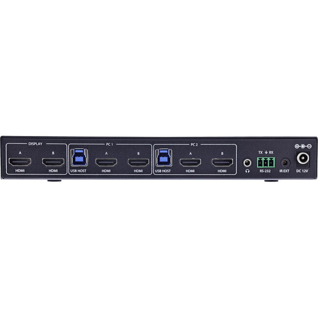 InLine® KVM-schakelaar, 2-weg, HDMI, Dual Monitor, 8K60Hz, USB Hub, zwart