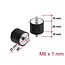 Delock Vibrationsdämpfer M6 x 1 mm D 25 x H 20 mm mit 2 x Außengewinde 4 Stück schwarz
