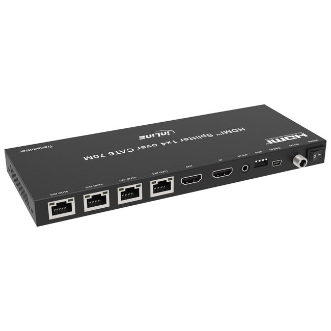 InLine® Video Splitter/Extender, 1x4, Cat.6, HDMI 4K/30Hz, Set