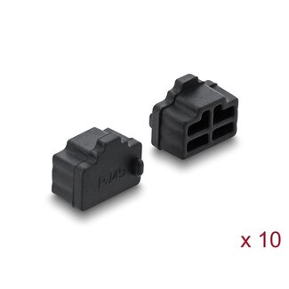 DeLOCK Delock Dust Cover for RJ45 jack 10 pieces silicone black