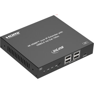 InLine InLine® KVM Extender over IP, HDMI 4K/60Hz, 100m, Receiver (RX)