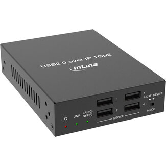 InLine InLine® USB 2.0 host/apparaat-extender via IP, RJ45 / SFP