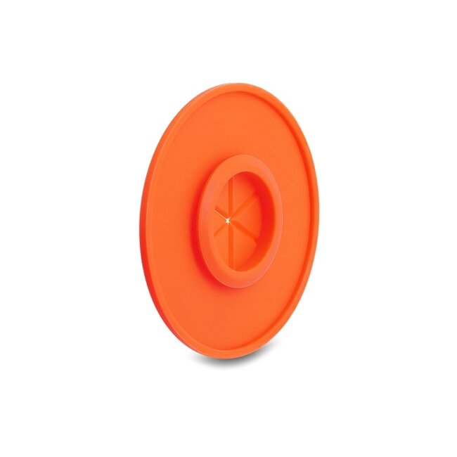 Delock Silicone Cable Bushing round Ø 65 mm for wall mounting / desktop mounting white / orange