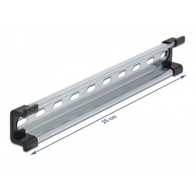 DIN-rail met sleufgaten | 25 x 3,5 x 1,5 cm | staal