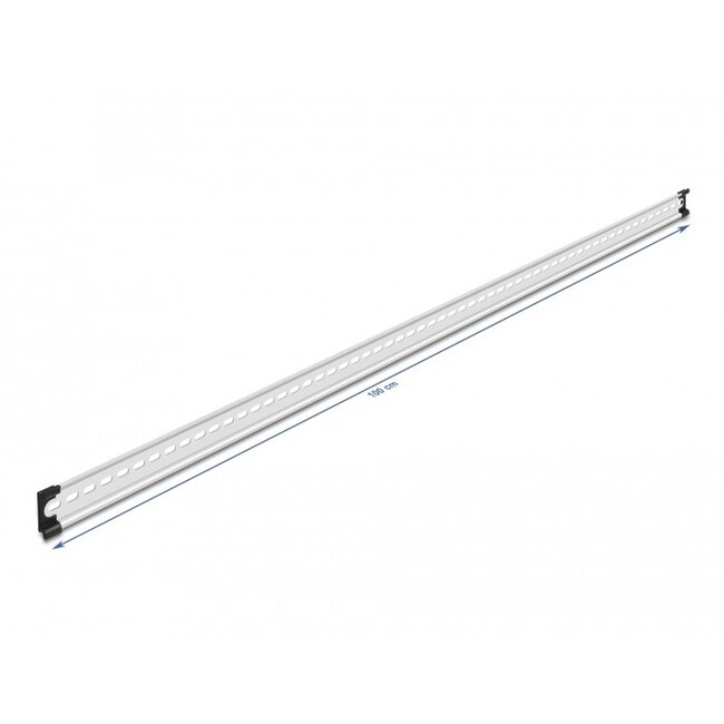 DIN-rail met sleufgaten | 100 x 3,5 x 0,75 cm | aluminium