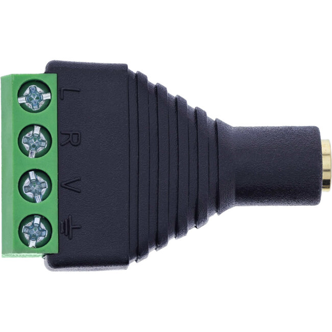 InLine® 3,5 mm stekkerbus 4-pins stereo/micro naar aansluitblok