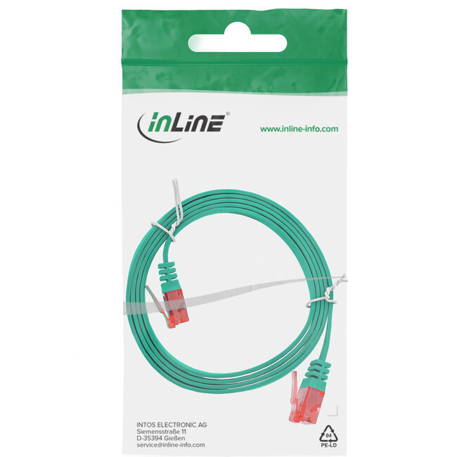 InLine® Patchkabel plat, U/UTP, Cat.6, groen, 1,5m