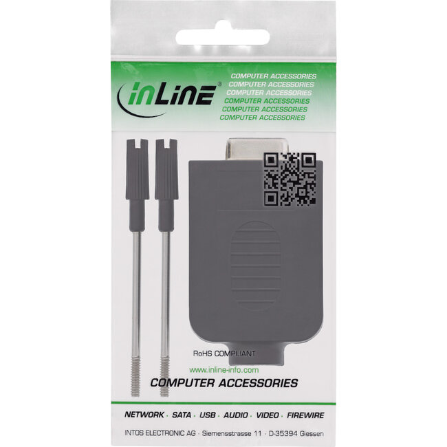 InLine® D-Sub 9 breakout aansluitblok, bus, schroefaansluiting, kartelschroef