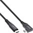 InLine® USB4-kabel, USB-C, haaks aan één kant, PD 240W, 8K60Hz, TPE, zwart, 2m