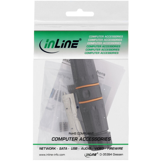 InLine® Cat.6A kabelconnector, afgeschermd, IP68, LSA, voor buitengebruik