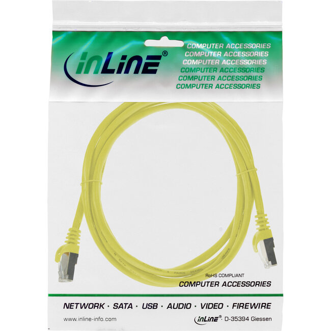 InLine® Patchkabel, F/UTP, Cat.5e, geel, 1m
