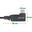 InLine® USB4-kabel, USB-C, haaks aan één kant, PD 240W, 8K60Hz, TPE, zwart, 1m
