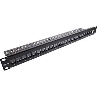 InLine InLine® patchpaneel 24-voudig, Keystone leeg patchpaneel, 19", 1U, zwart