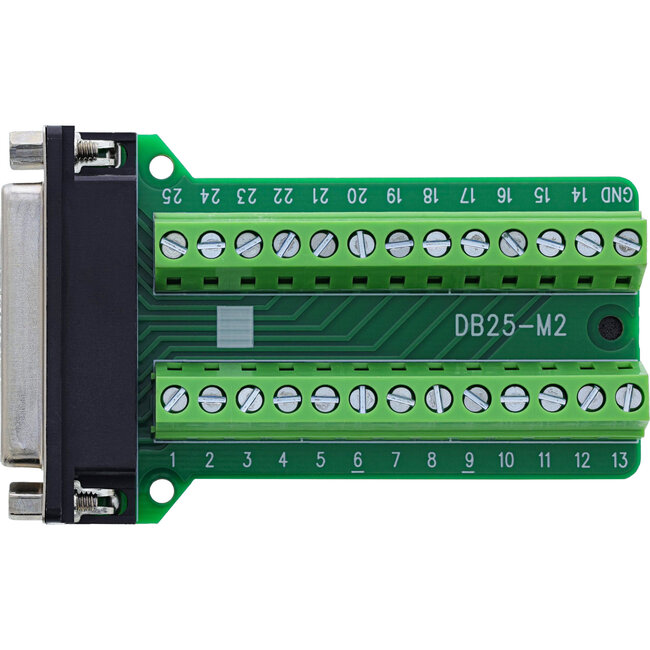 InLine® D-Sub 25 aansluitblok, contactdoos, 2-rij, schroefaansluiting