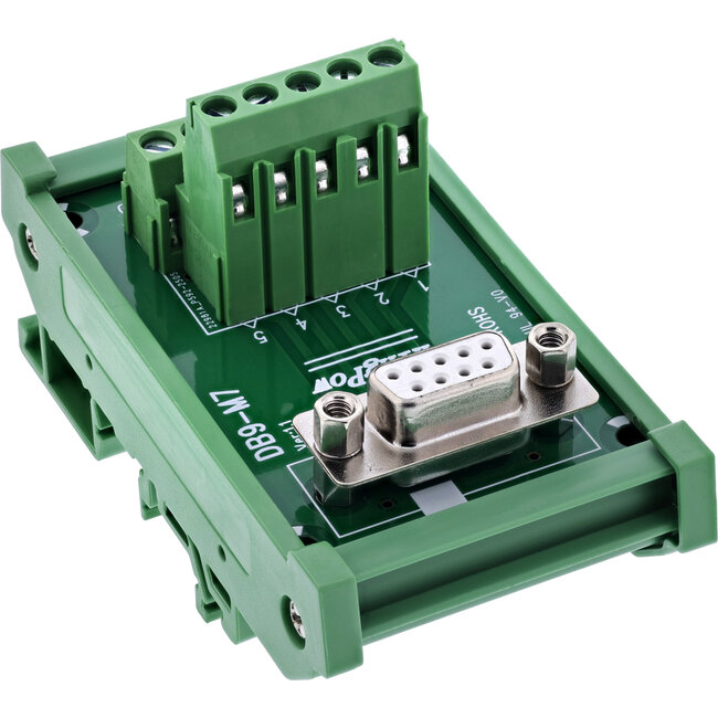 InLine® D-Sub 9 aansluitblok, bus, schroefaansluitingen, top-hat rail