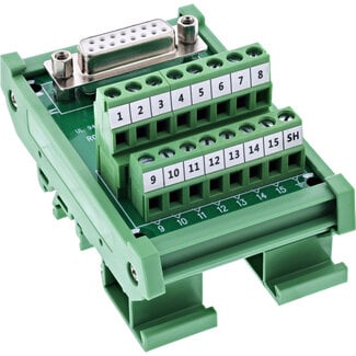 InLine InLine® D-Sub 15 aansluitblok, bus, schroefklem, voor opzetrail