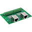 InLine® klemmenblok, 2x RJ45 aansluiting, recht, voor DIN-rail