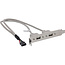 InLine® Sleufbeugel USB 2.0, 2x contactdoos naar 10-polige paalconnector, 0,35m