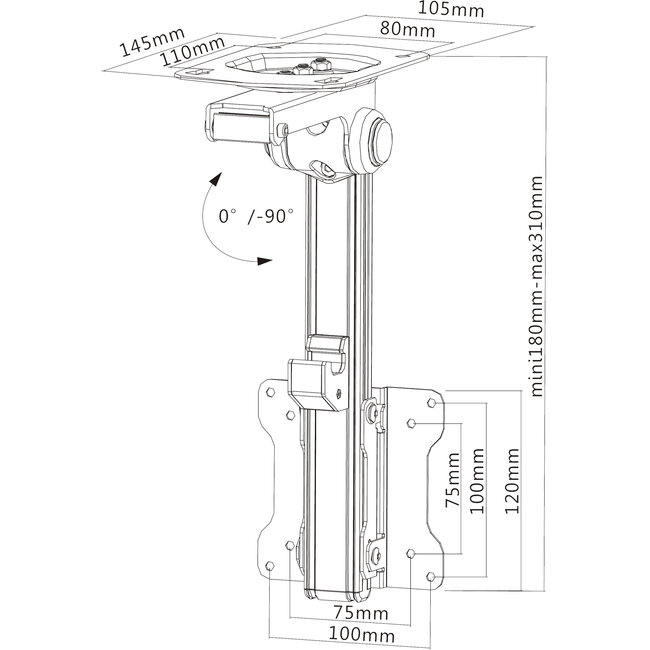 InLine® Base kastbevestiging, voor monitoren tot 68cm (27"), tot 20kg