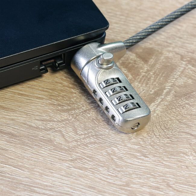 InLine® Notebook-veiligheidsslot, combinatie, 2m, 4,4mm