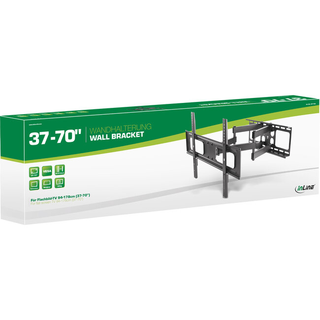 InLine® muurbeugel, voor beeldscherm 94-178cm (37-70"), max. 50kg