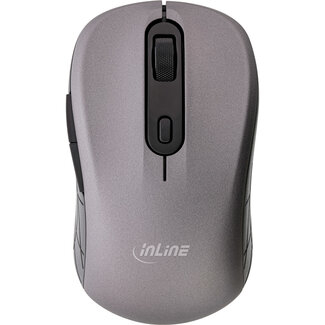 InLine InLine® Muis 3-in-1, Bluetooth + 2x 2,4GHz radio, 5 knoppen, optisch,grijs/zwart