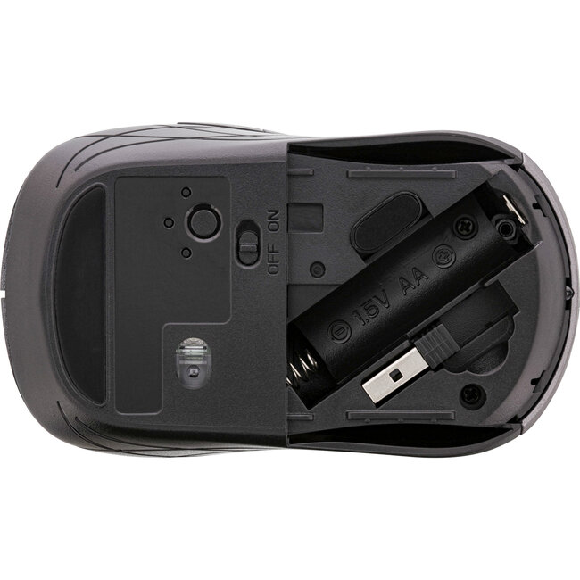 InLine® Muis 3-in-1, Bluetooth + 2x 2,4GHz radio, 5 knoppen, optisch,grijs/zwart