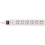 InLine® contactdoosstrook, 6-voudig aardingscontact, met ÜSS, wit