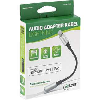 InLine InLine® Lightning Audio-adapter MFi gecertificeerd 0,1m