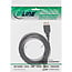 InLine® USB 2.0 platte kabel, USB A naar Mini-B, zwart, 3m