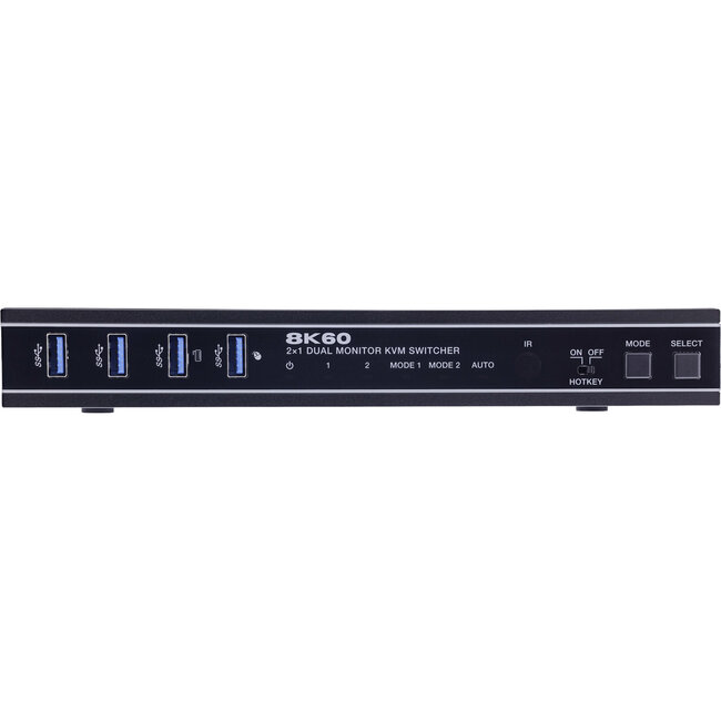 InLine® KVM-schakelaar, 2-weg, HDMI, Dual Monitor, 8K60Hz, USB Hub, zwart